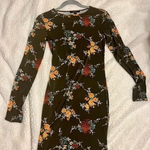 Long sleeve Bodycon dress floral
